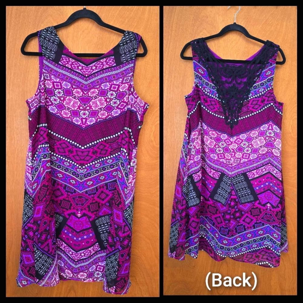 Madison Leigh Purple and Pink Sleeveless Dress